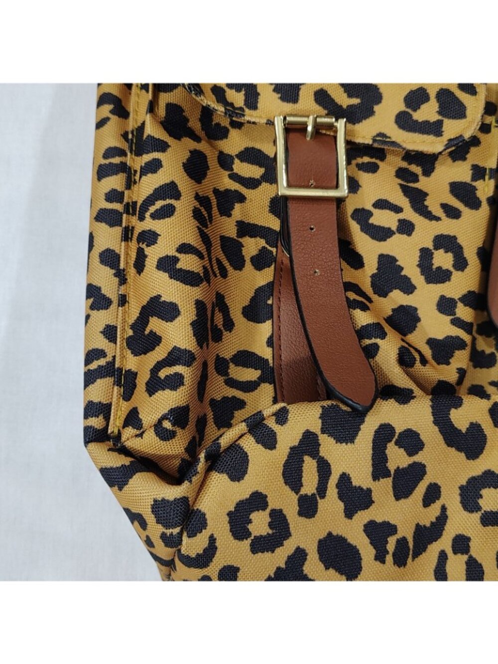 No Boundaries Cargo Backpack Leopard Print Yellow Black Magnetic Snap Pockets - Picture 10 of 16